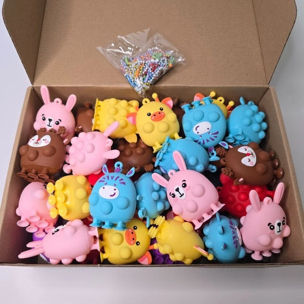 48 Pcs Party Favors for Kids - 3D Animal Pop Fidget Toys Bulk Prize Box